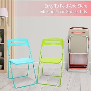 Amazon|Beeveer プラスチック折りたたみ椅子 8個セット カラフル Amazon|Beeveer プラスチック折りたたみ椅子 8個セット カラフル